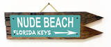 Nude Beach Florida Keys Teal Wood Sign