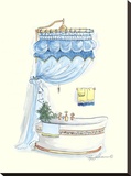 Tubs With Curtains-Bathtime Elegance Stretched Canvas Print by Peggy Abrams
