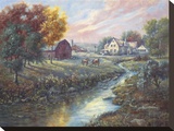 Liberty Creek Ranch Stretched Canvas Print by Carl Valente