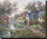 Chelsworth Village Stretched Canvas Print by Carl Valente