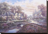 Running Springs Manor Stretched Canvas Print by Carl Valente