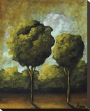 Two Trees Stretched Canvas Print by Jennifer Lanne