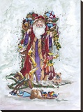 Christmas On Its Way Stretched Canvas Print by Peggy Abrams