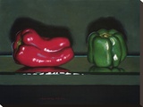 Couch Peppers Stretched Canvas Print by J. Alex Potter