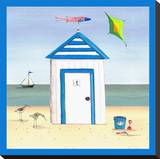 Beach House 1 Stretched Canvas Print by Katharine Gracey