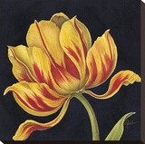 Fleur Rouge Et Jaune Reproduction transférée sur toile par Constance Lael