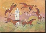 Horses Create The Wind Stretched Canvas Print by Ginny Hogan