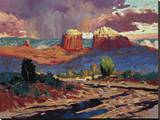 Sedona Rain Stretched Canvas Print by Paul Davis