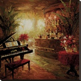 Illuminated Lounge Stretched Canvas Print by Foxwell 