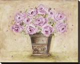 Classic Pink Roses Stretched Canvas Print by Antonette Bowman