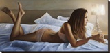 Beauty in bed Stretched Canvas Print by John Silver