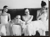 Young ballet dancers Stretched Canvas Print by  Meeke
