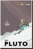 Ski Pluto Stretched Canvas Print by Steve Thomas