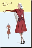 Casual Dress in Red, 1947 Stretched Canvas Print