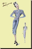Floral Evening Dress, 1947 Stretched Canvas Print