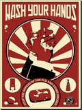 Wash Your Hands Kunstdruk op gespannen doek van Steve Thomas