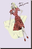 Polka-Dot Spring Dress, 1947 Stretched Canvas Print