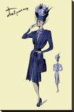 Pleated Dress with Hat and Vail, 1947 Stretched Canvas Print