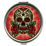 Sugar Skull Round Compact Compact Mirror
