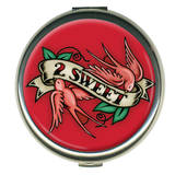 2 Sweet Red Round Compact Compact Mirror