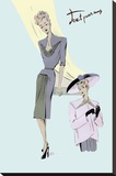 Sophisticated Dress, Hat, and Jacket, 1947 Stretched Canvas Print