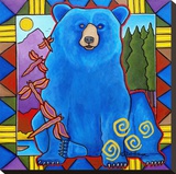 Blue Bear Stretched Canvas Print by D.G. House