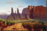 Thumb and Three Sisters Stretched Canvas Print by Paul Davis