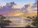 Coucher de soleil paradisiaque Reproduction transférée sur toile par Klaus Strubel