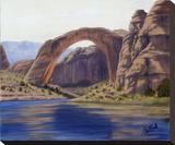 Rainbow Bridge Stretched Canvas Print by Ann Mcleod