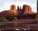 Red Rock Crossing Stretched Canvas Print by Ann Mcleod