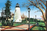 Concord Point Light Stretched Canvas Print by Caroline Jasper