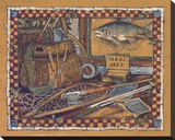 Eli's Fishing Gear Stretched Canvas Print by Susan Winget