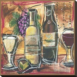 Vino lll Stretched Canvas Print by Tanya M. Fischer
