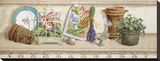 Garden Shelf I Stretched Canvas Print by Lisa Canney Chesaux