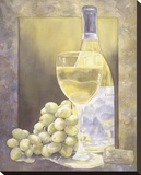 Grapes And Chenin Blanc Stretched Canvas Print by Nancy Cheng