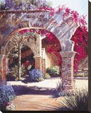 Bougainvillea Courtyard Stretched Canvas Print by Peter Van Dusen