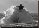 Phare du Four lors d'une tempete Stretched Canvas Print by Jean Guichard
