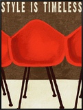Style is Timeless Midcentury Chairs Framed Canvas Print by Lisa Weedn