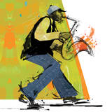 Sax Player Prints by Cathy Johnson