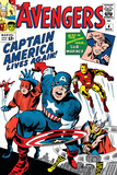 Avengers Classic 4 Cover: Captain America, Iron Man, Thor, Giant Man and Wasp Poster by Jack Kirby