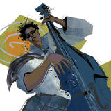 Bass Player Poster by Cathy Johnson