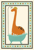 Rub-A-Dub Dino I Print by June Erica Vess