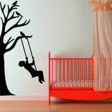 Half Tree & Swinging Boy Wall Decal