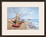 Fishing Boats on the Beach at Saints-Maries, c.1888 Print by Vincent van Gogh