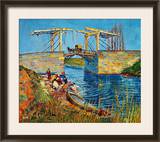 The Drawbridge at Arles with a Group of Washerwomen, c.1888 Framed Giclee Print by Vincent van Gogh