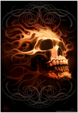 Fire Skull Poster by Tom Wood