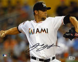 Josh Johnson Miami Marlins Autographed Photographie