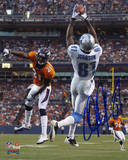 Calvin Johnson Detroit Lions Autographed vs Denver Broncos Photographie