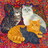 Carpet Cats II Giclee Print by Megan Dickinson