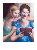 Blue Girls Giclee Print by Rachel Deacon